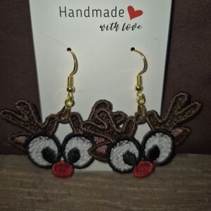 Handmade Colorful Reindeer Earrings